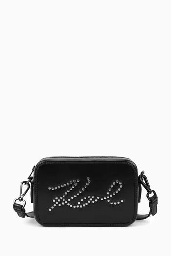 Logo Graphic Crossbody Bag in Faux Leather
