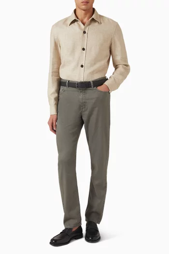 Stretch Roccia Pants in Cotton and Linen