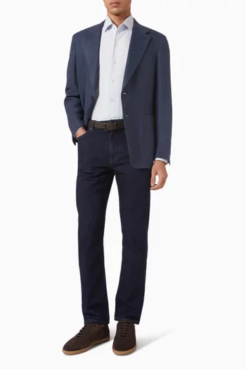 Crossover Jacket in Linen Wool and Silk