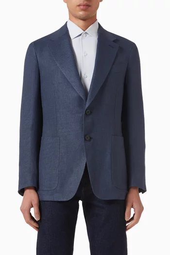 Crossover Jacket in Linen Wool and Silk