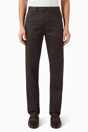 Stretch Roccia Pants in Cotton and Linen