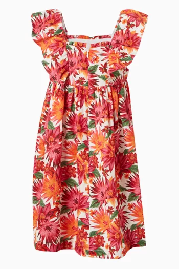Floral Dress in Cotton-blend