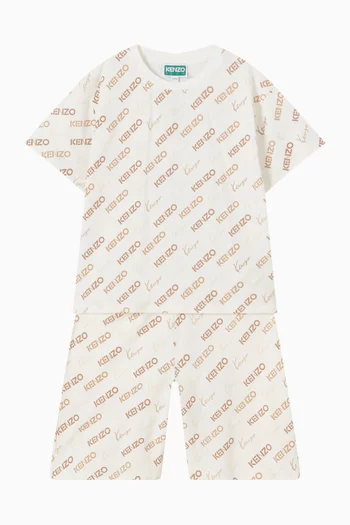 Logo-print Shorts in Viscose-blend