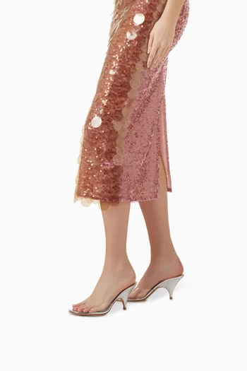 Sofia 95 Mules in Plexi & Leather