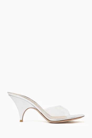 Sofia 95 Mules in Plexi & Leather