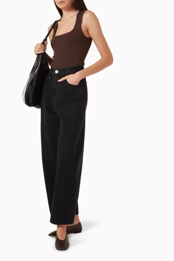 Bustier Shaped Knitted Top in Viscose-blend