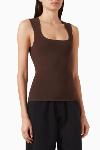 Bustier Shaped Knitted Top in Viscose-blend