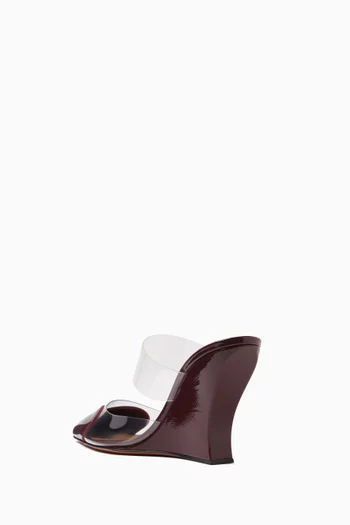 Le Cœur 90 Wedge Mules in Patent Leather