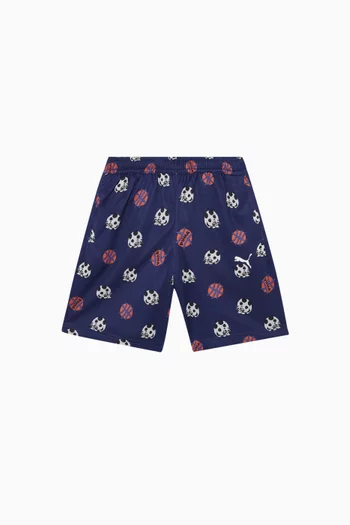 Sporty Cats Patterned Shorts