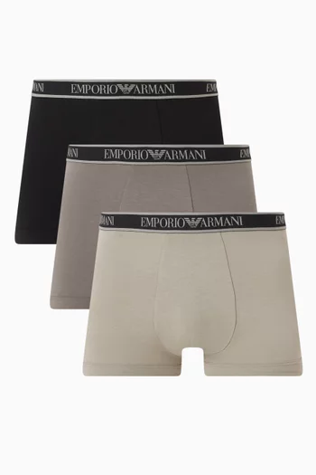 Logo Boxer Briefs in Stretch-cotton, Set of 3