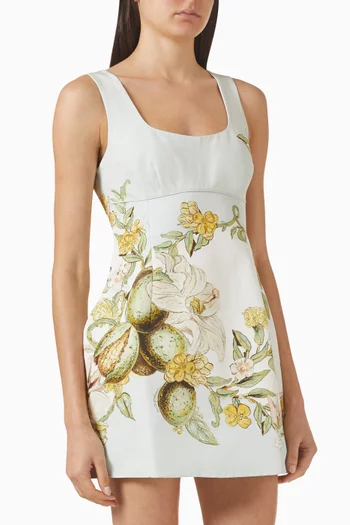 Lantern Mini Dress in Silk Cotton Faille