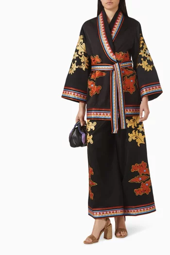 Moonlit Belted Jacket in Viscose Blend