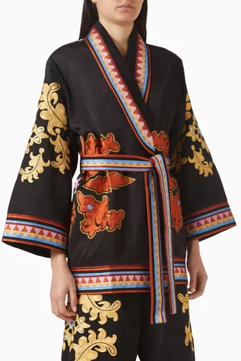 Moonlit Belted Jacket in Viscose Blend