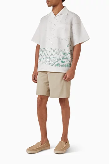 Printed Bowling Shirt in Cotton