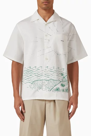 Printed Bowling Shirt in Cotton