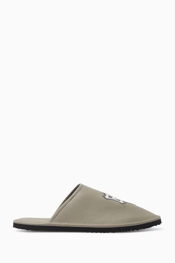 Patch Slippers in Leather