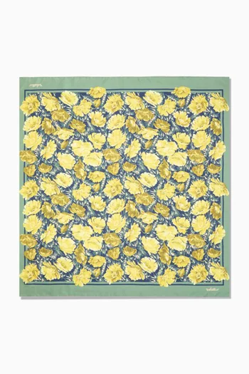 Apres L'Hiver Poppies Scarf in Silk-twill
