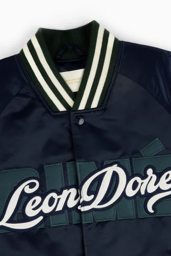 Overlay Logo Satin Varsity Jacket