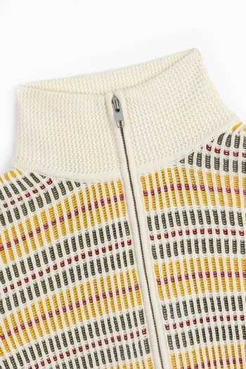 Multi Color Knit Track Sweater