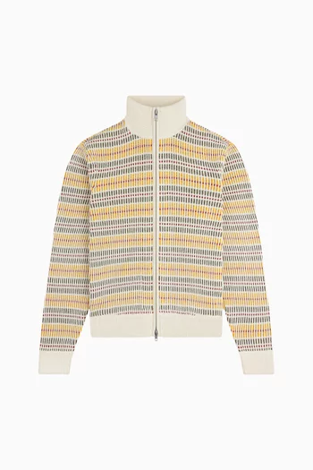 Multi Color Knit Track Sweater