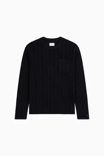 Racking Stitch Crewneck Sweater