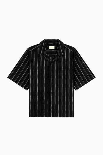 Cropped Jacquard Camp Shirt