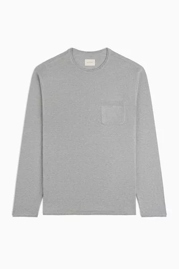 Long-Sleeve Knit Pocket Tee