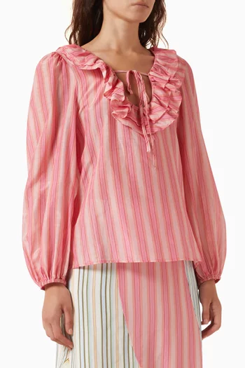 Filly Ruffle Blouse in Cotton Voile