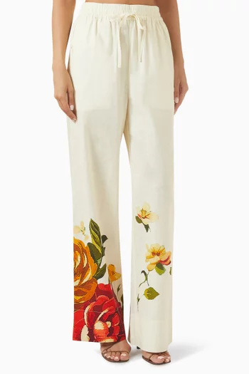 Joe Wide-leg Pants in Linen Blend