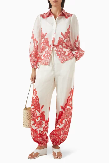 Moana Wide-leg Pants in Linen Blend