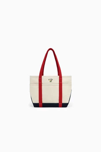 Small Crest Contrast Tote Bag