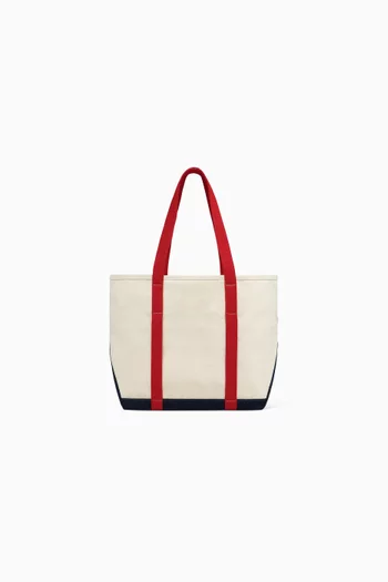 Large Crest Contrast Tote Bag