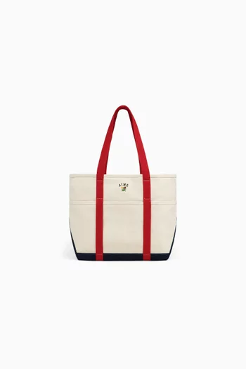 Large Crest Contrast Tote Bag