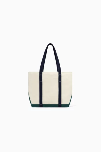 Large Crest Contrast Tote Bag