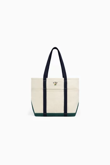 Large Crest Contrast Tote Bag