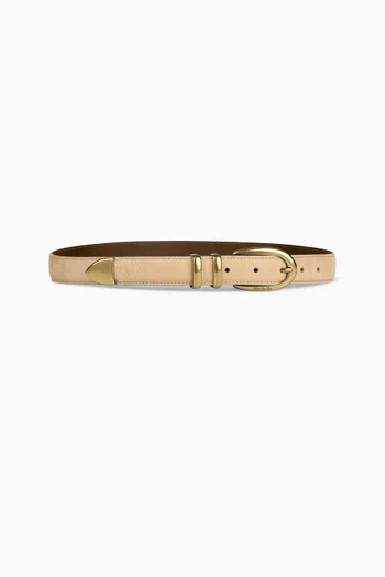 Croc-Embossed Nubuck Belt