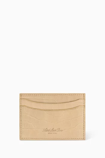 Croc-Embossed Nubuck Cardholder