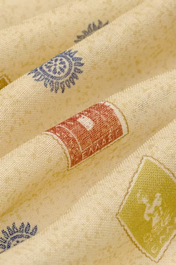 Vintage Stamps Wool Silk Bandana