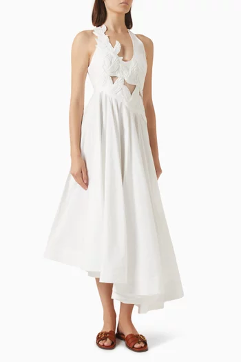 Luna Applique Midi Dress in Cotton