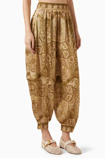 Luna Harem Pants in Satin