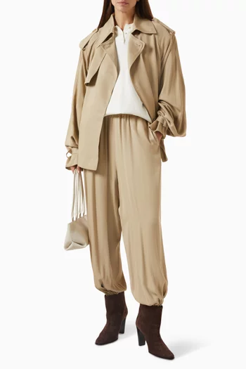 Elva Short Trench Coat in Viscose