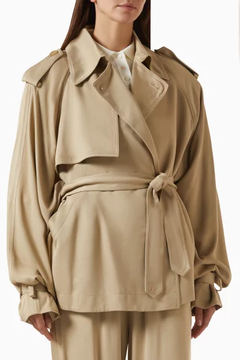 Elva Short Trench Coat in Viscose