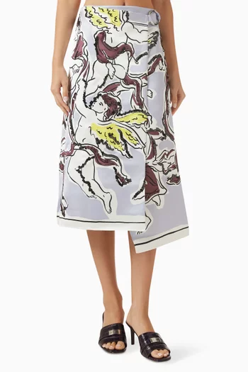 Printed Skirt in Satin