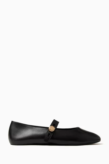 Romy Mary Jane Flats in Leather