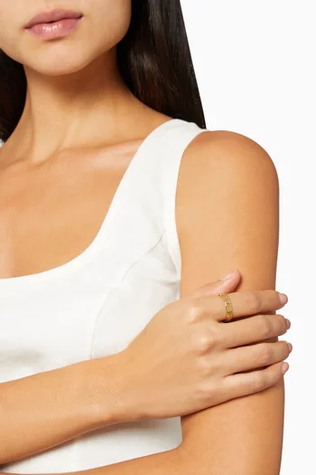 خاتم ميلر مزين بحلي نحاس مطلي ذهب عيار 18