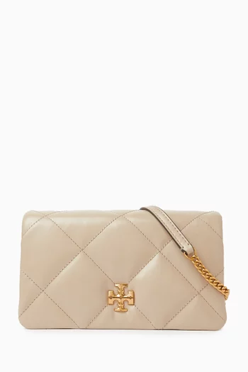 Kira Diamond Quilt Chain Wallet in Leather