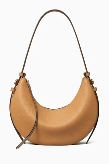Romy Half Moon Shoulder Bag in Pebbled Leather