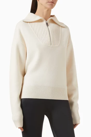 Half Zip Top in Wool & Cashmere