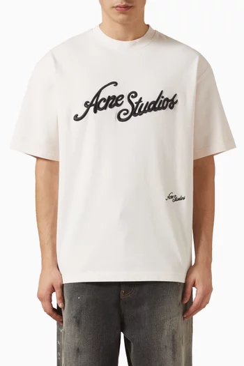 Logo Embroidered T-shirt in Cotton