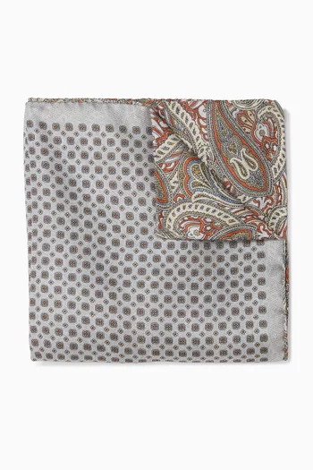 Double-printed Pocket Square in Silk